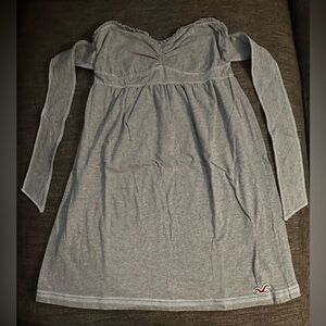 Pre-owned Hollister Womens Strapless Gray Dress  Size Medium
